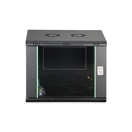 DIGITUS Dynamic Basic 19" 9U 474x600x450mm üvegajtós fekete fali rack szekrény