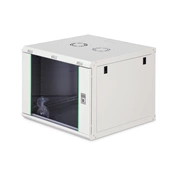 DIGITUS Dynamic Basic 19" 9U 478x600x600mm üvegajtós szürke fali rack szekrény