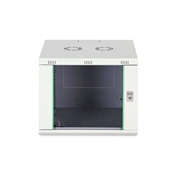 DIGITUS Dynamic Basic 19" 9U 478x600x600mm üvegajtós szürke fali rack szekrény
