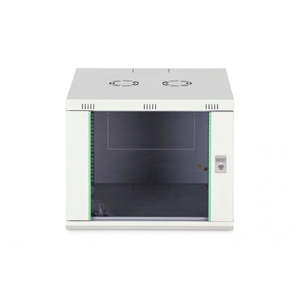 DIGITUS Dynamic Basic 19" 9U 478x600x600mm üvegajtós szürke fali rack szekrény