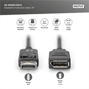 DIGITUS Full HD 4K 60Hz 1.2 DisplayPort hosszabbító kábel 2m