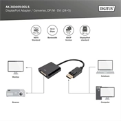 DIGITUS Full HD 60Hz Dual-Link 1.1a DisplayPort - DVI-I Adapter 0,15m