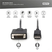 DIGITUS Full HD 60Hz Dual Link 1.1a DisplayPort - DVI-D kábel 3m