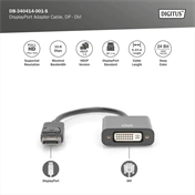 DIGITUS Full HD 60 Hz 1.1a DisplayPort - DVI-I Adapter 0,15m