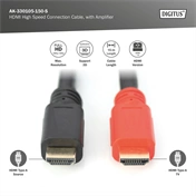 DIGITUS High Speed Full HD 60Hz 1.3 aranyozott HDMI kábel erősítővel 15m