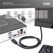DIGITUS High Speed Premium UHD 4K 3D 60Hz 2.0 aranyozott Ethernet HDMI kábel 2m