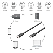 DIGITUS High Speed USB 2.0 type-C kábel 1,8m