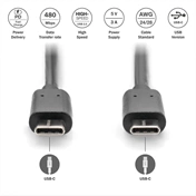 DIGITUS High Speed USB 2.0 type-C kábel 1,8m
