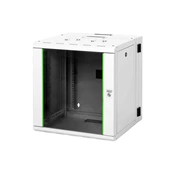 DIGITUS Rack Unique 19" 12U 643x600x600mm kétrészes üvegajtós szürke fali rack szekrény