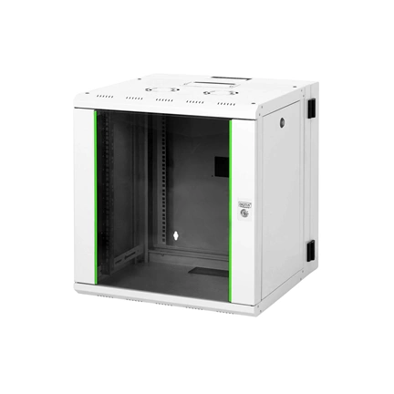 DIGITUS Rack Unique 19" 12U 643x600x600mm kétrészes üvegajtós szürke fali rack szekrény