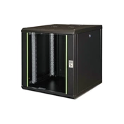 DIGITUS Rack Unique 19" 12U 643x600x600mm üvegajtós fekete fali rack szekrény
