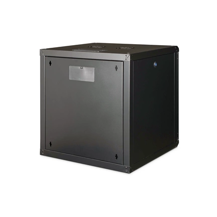 DIGITUS Rack Unique 19" 12U 643x600x600mm üvegajtós fekete fali rack szekrény
