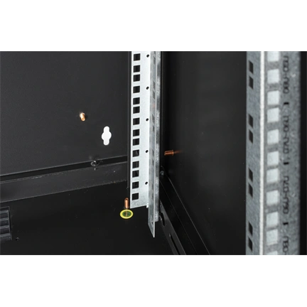 DIGITUS Rack Unique 19" 12U 643x600x600mm üvegajtós fekete fali rack szekrény