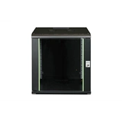 DIGITUS Rack Unique 19" 12U 643x600x600mm üvegajtós fekete fali rack szekrény