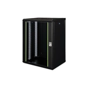 DIGITUS Rack Unique 19" 16U 820x600x450mm üvegajtós fekete fali rack szekrény