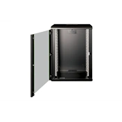 DIGITUS Rack Unique 19" 16U 820x600x450mm üvegajtós fekete fali rack szekrény