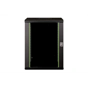 DIGITUS Rack Unique 19" 16U 820x600x450mm üvegajtós fekete fali rack szekrény