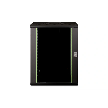 DIGITUS Rack Unique 19" 16U 820x600x450mm üvegajtós fekete fali rack szekrény