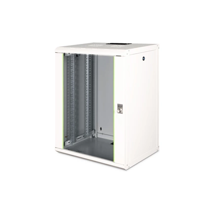 DIGITUS Rack Unique 19" 16U 820x600x450mm üvegajtós szürke fali rack szekrény