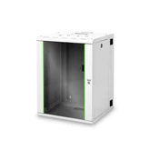 DIGITUS Rack Unique 19" 16U 820x600x600mm kétrészes üvegajtós szürke fali rack szekrény