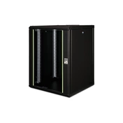 DIGITUS Rack Unique 19" 16U 820x600x600mm üvegajtós fekete fali rack szekrény