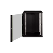 DIGITUS Rack Unique 19" 16U 820x600x600mm üvegajtós fekete fali rack szekrény