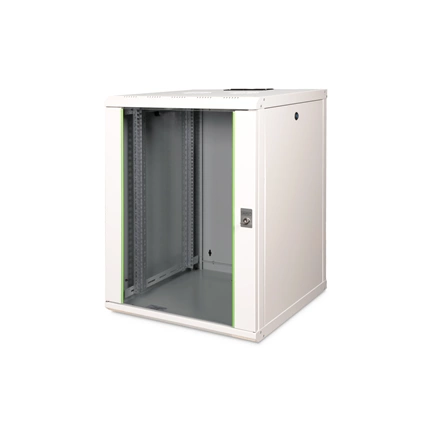 DIGITUS Rack Unique 19" 16U 820x600x600mm üvegajtós szürke fali rack szekrény