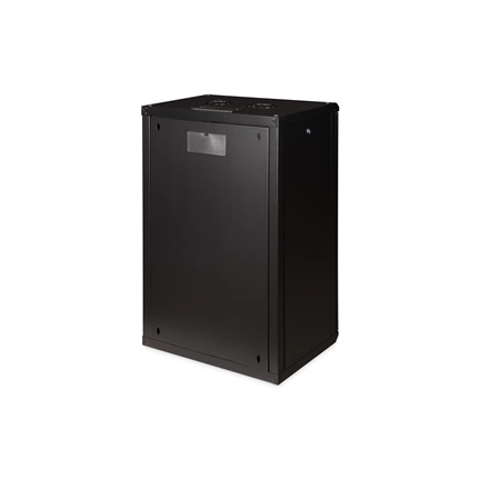 DIGITUS Rack Unique 19" 20U 998x600x450mm üvegajtós fekete fali rack szekrény