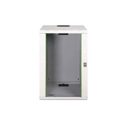 DIGITUS Rack Unique 19" 20U 998x600x450mm üvegajtós szürke fali rack szekrény