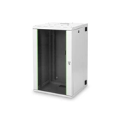 DIGITUS Rack Unique 19" 20U 998x600x600mm kétrészes üvegajtós szürke fali rack szekrény