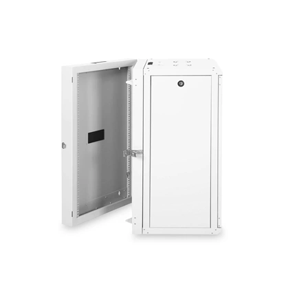 DIGITUS Rack Unique 19" 20U 998x600x600mm kétrészes üvegajtós szürke fali rack szekrény