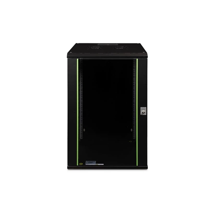 DIGITUS Rack Unique 19" 20U 998x600x600mm üvegajtós fekete fali rack szekrény
