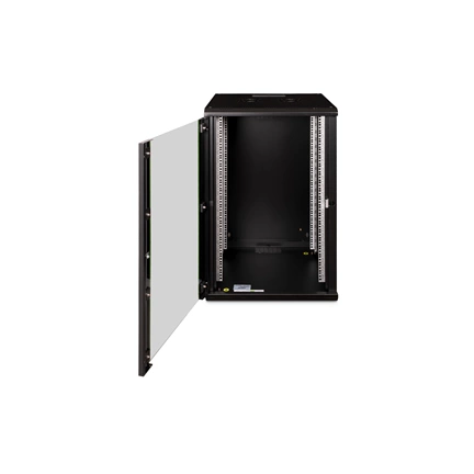 DIGITUS Rack Unique 19" 20U 998x600x600mm üvegajtós fekete fali rack szekrény