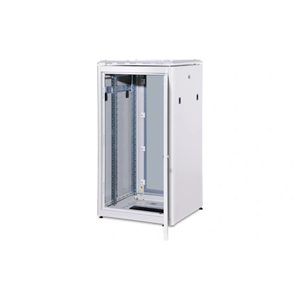 DIGITUS Rack Unique 19" 22U 1164x600x600mm üvegajtós szürke álló rack szekrény