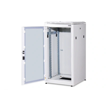 DIGITUS Rack Unique 19" 22U 1164x600x600mm üvegajtós szürke álló rack szekrény