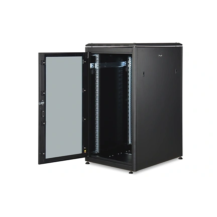 DIGITUS Rack Unique 19" 22U 1164x600x800mm üvegajtós fekete álló rack szekrény
