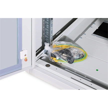 DIGITUS Rack Unique 19" 22U 1164x600x800mm üvegajtós szürke álló rack szekrény