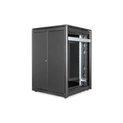 DIGITUS Rack Unique 19" 22U 1164x800x800mm üvegajtós fekete álló rack szekrény