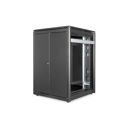 DIGITUS Rack Unique 19" 22U 1164x800x800mm üvegajtós fekete álló rack szekrény