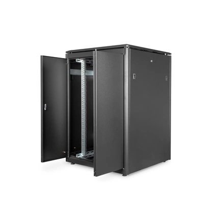 DIGITUS Rack Unique 19" 22U 1164x800x800mm üvegajtós fekete álló rack szekrény