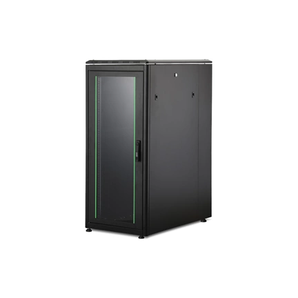 DIGITUS Rack Unique 19" 26U 1342x600x1000mm üvegajtós fekete álló rack szekrény