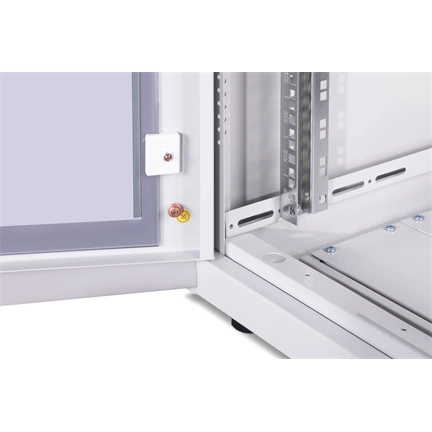 DIGITUS Rack Unique 19" 26U 1342x600x800mm üvegajtós szürke álló rack szekrény