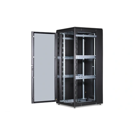 DIGITUS Rack Unique 19" 42U 2053x800x1000mm üvegajtós fekete álló rack szekrény