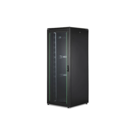 DIGITUS Rack Unique 19" 42U 2053x800x800mm üvegajtós fekete álló rack szekrény