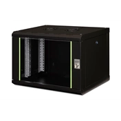 DIGITUS Rack Unique 19" 7U 420x600x450mm üvegajtós fekete fali rack szekrény