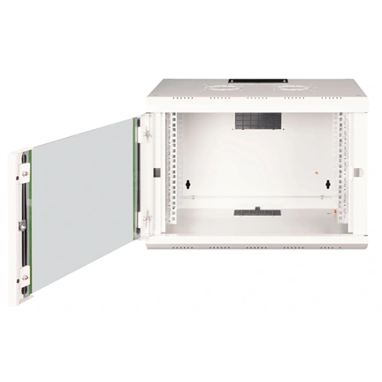DIGITUS Rack Unique 19" 7U 420x600x450mm üvegajtós szürke fali rack szekrény