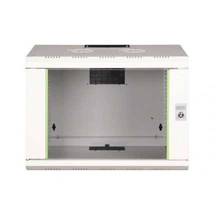 DIGITUS Rack Unique 19" 7U 420x600x450mm üvegajtós szürke fali rack szekrény