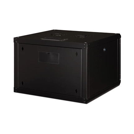 DIGITUS Rack Unique 19" 7U 420x600x600mm üvegajtós fekete fali rack szekrény
