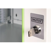 DIGITUS Rack Unique 19" 9U 509x600x450mm üvegajtós szürke fali rack szekrény