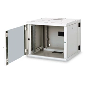 DIGITUS Rack Unique 19" 9U 509x600x600mm kétrészes üvegajtós szürke fali rack szekrény
